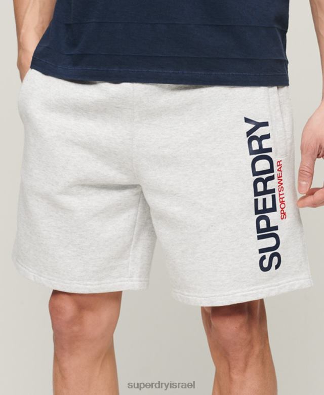 il Superdry גברים מכנסיים קצרים רפויים בבגדי ספורט אפור 4LX2Z321 הַלבָּשָׁה