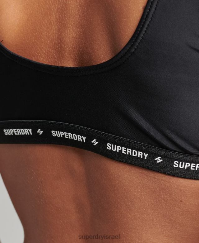 il Superdry נשים טופ ביקיני ממוחזר מיקרו אלסטי שָׁחוֹר 4LX2Z3210 הַלבָּשָׁה