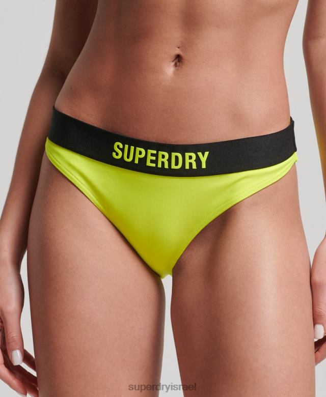 il Superdry נשים תחתוני ביקיני ממוחזרים אלסטיים צהוב 4LX2Z3219 הַלבָּשָׁה