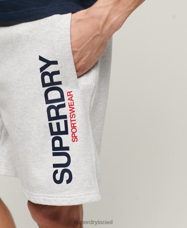 il Superdry גברים מכנסיים קצרים רפויים בבגדי ספורט אפור 4LX2Z321 הַלבָּשָׁה