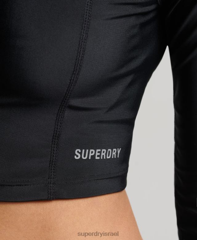 il Superdry נשים ראש פריחה קצוץ שָׁחוֹר 4LX2Z3234 הַלבָּשָׁה