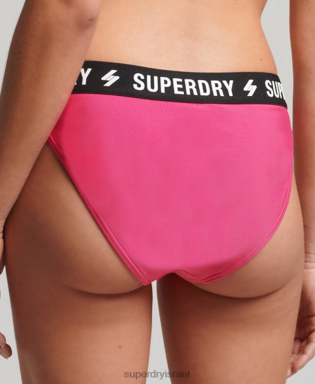 il Superdry נשים תחתוני ביקיני אלסטיים ממוחזרים וָרוֹד 4LX2Z3241 הַלבָּשָׁה