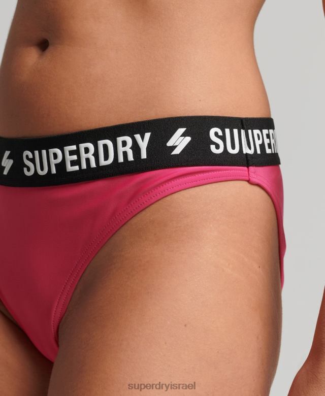 il Superdry נשים תחתוני ביקיני אלסטיים ממוחזרים וָרוֹד 4LX2Z3241 הַלבָּשָׁה