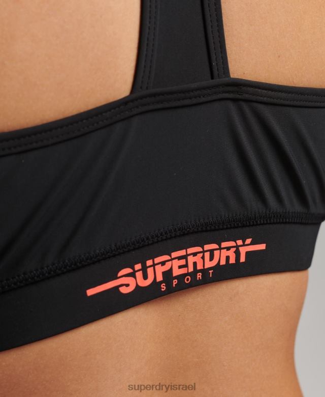 il Superdry נשים חולצת ביקיני ספורט לשחות שָׁחוֹר 4LX2Z3255 הַלבָּשָׁה