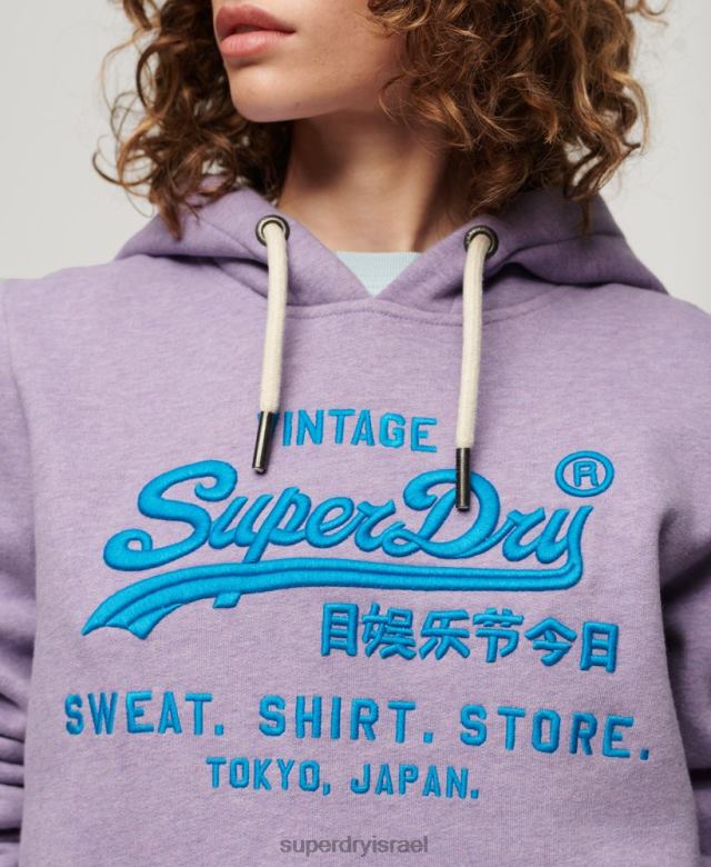 il Superdry נשים קפוצ'ון לוגו ניאון וינטג' סָגוֹל 4LX2Z3282 הַלבָּשָׁה