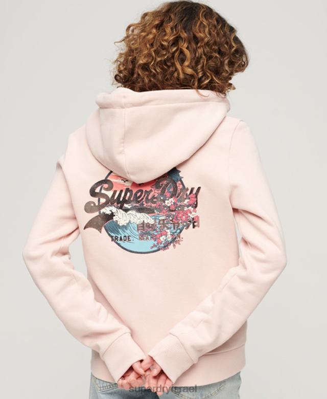 il Superdry נשים קפוצ'ון עם רוכסן גרפי לוגו וינטג' יפני וָרוֹד 4LX2Z3287 הַלבָּשָׁה