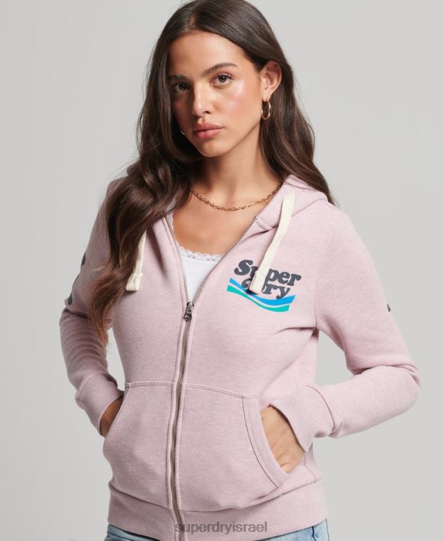 il Superdry נשים קפוצ'ון רוכסן וינטג' קופר נוסטלגי וָרוֹד 4LX2Z3298 הַלבָּשָׁה