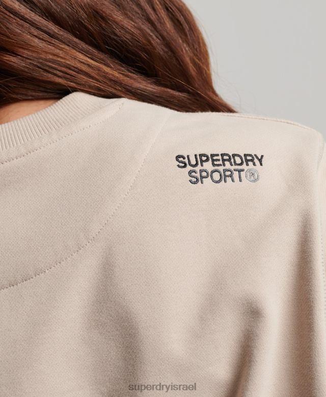 il Superdry נשים סווטשירט של צוות ליבה בז' 4LX2Z3309 הַלבָּשָׁה