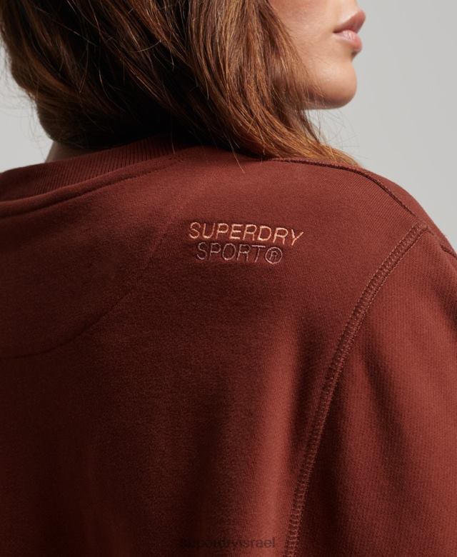 il Superdry נשים סווטשירט של צוות ליבה חום 4LX2Z3328 הַלבָּשָׁה