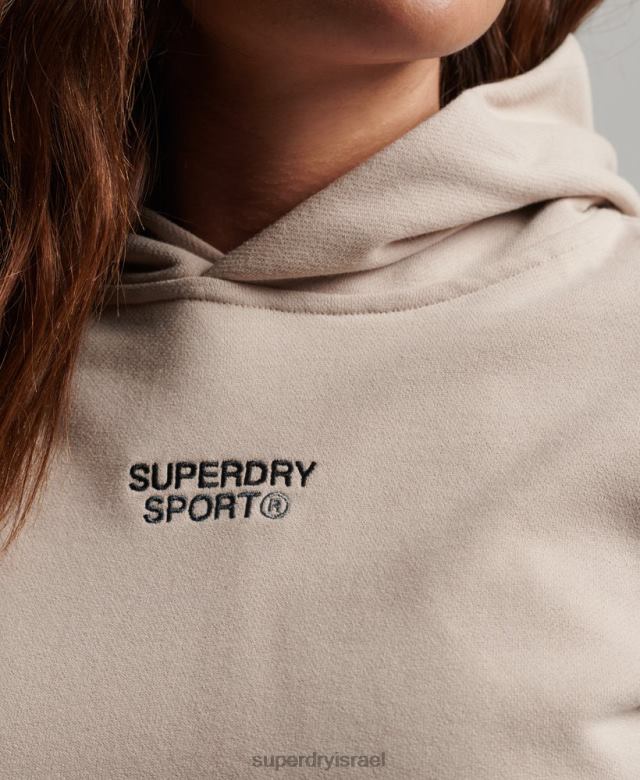 il Superdry נשים קפוצ'ון אוברסייז ליבה בז' 4LX2Z3381 הַלבָּשָׁה