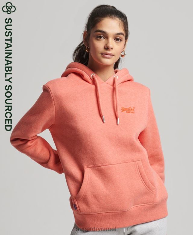 il Superdry נשים קפוצ'ון רקום לוגו וינטג' מכותנה אורגנית אלמוג 4LX2Z3385 הַלבָּשָׁה