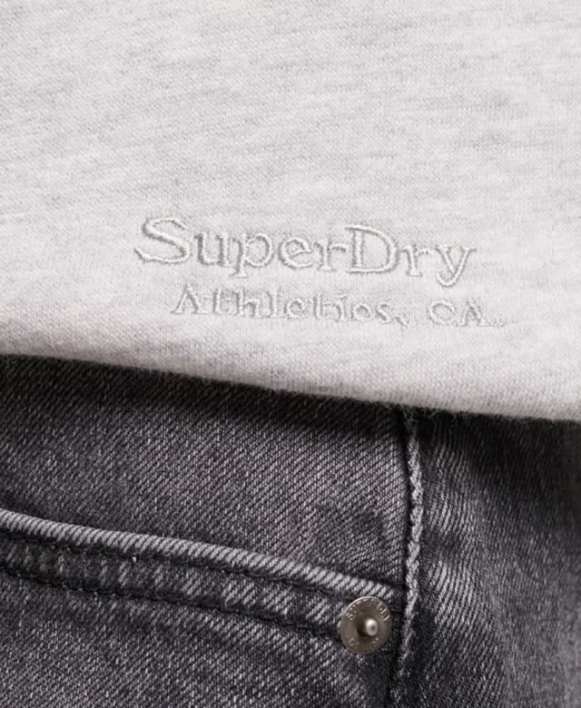 il Superdry נשים סווטשירט צוות רקום לוגו וינטג' אפור בהיר 4LX2Z3429 הַלבָּשָׁה