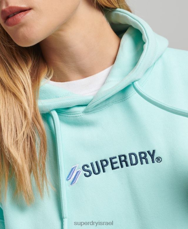 il Superdry נשים קפוצ'ון אוברסייז עם אפליקציית לוגו כְּחוֹל 4LX2Z3434 הַלבָּשָׁה