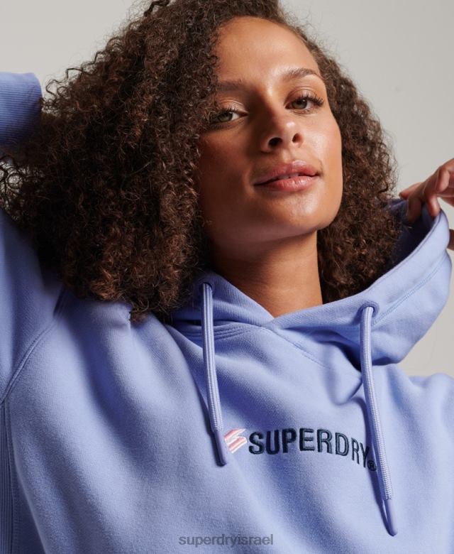 il Superdry נשים קפוצ'ון אוברסייז עם אפליקציית לוגו סָגוֹל 4LX2Z3442 הַלבָּשָׁה