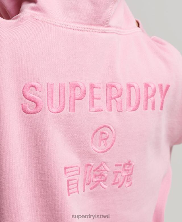 il Superdry נשים קוד לוגו קפוצ'ון אוברסייז צבע בגד וָרוֹד 4LX2Z3450 הַלבָּשָׁה