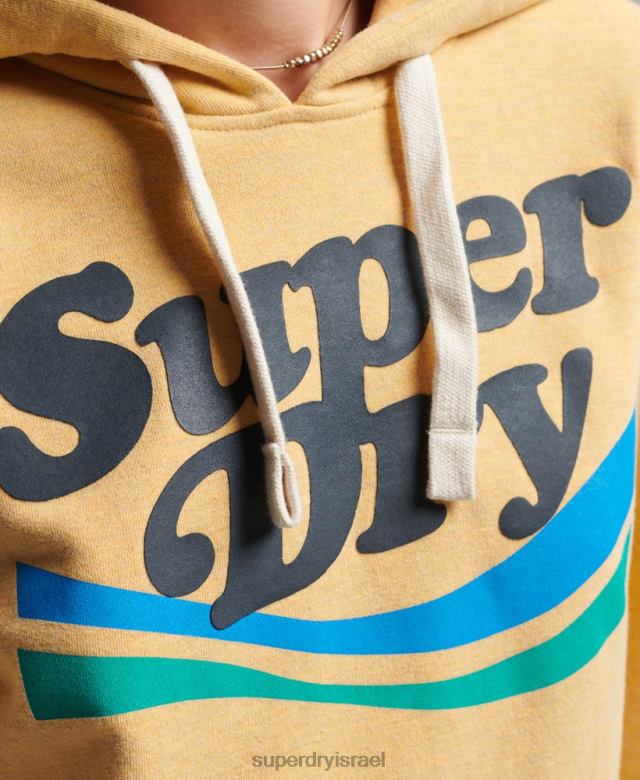 il Superdry נשים קפוצ'ון עם לוגו גרפי קשת צהוב 4LX2Z3454 הַלבָּשָׁה