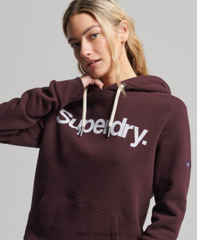 il Superdry נשים קפוצ'ון לוגו ליבה אָדוֹם 4LX2Z3474 הַלבָּשָׁה