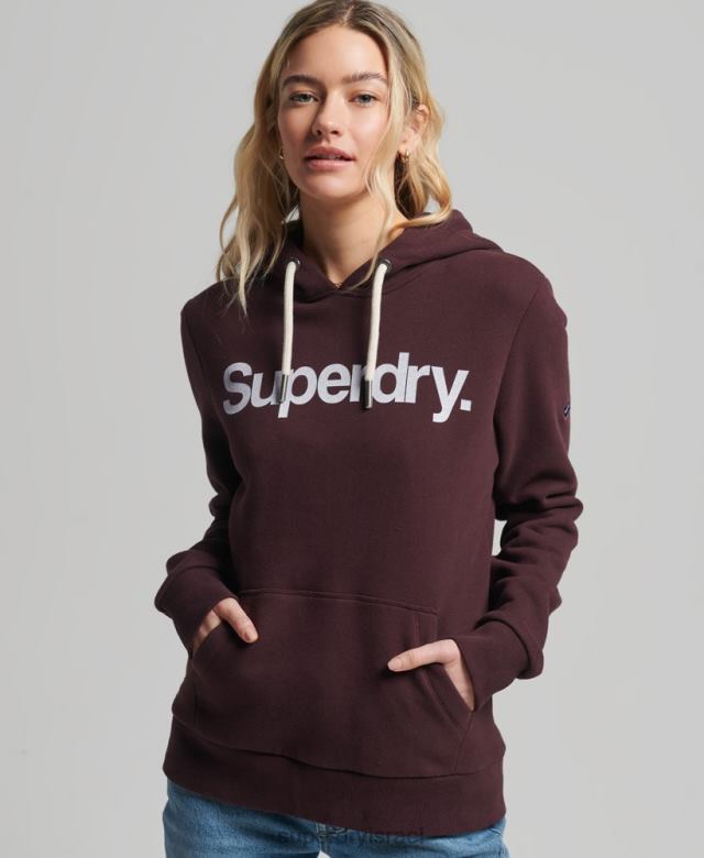 il Superdry נשים קפוצ'ון לוגו ליבה אָדוֹם 4LX2Z3474 הַלבָּשָׁה