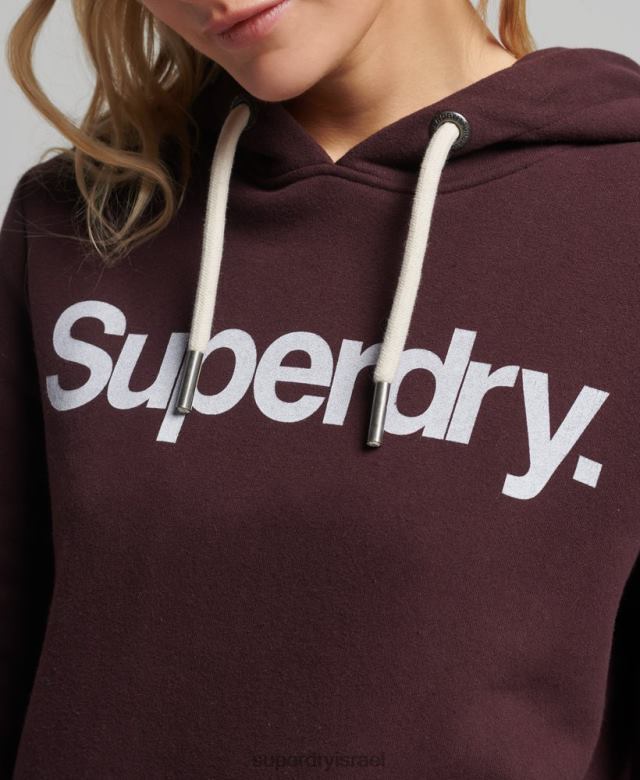 il Superdry נשים קפוצ'ון לוגו ליבה אָדוֹם 4LX2Z3474 הַלבָּשָׁה