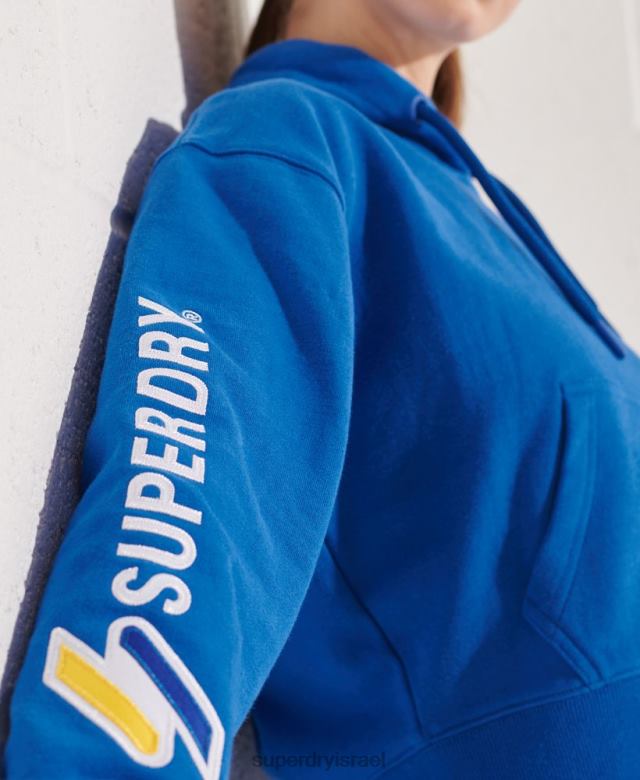 il Superdry נשים קפוצ'ון קופסא עם גרפיקת קוד כְּחוֹל 4LX2Z3490 הַלבָּשָׁה