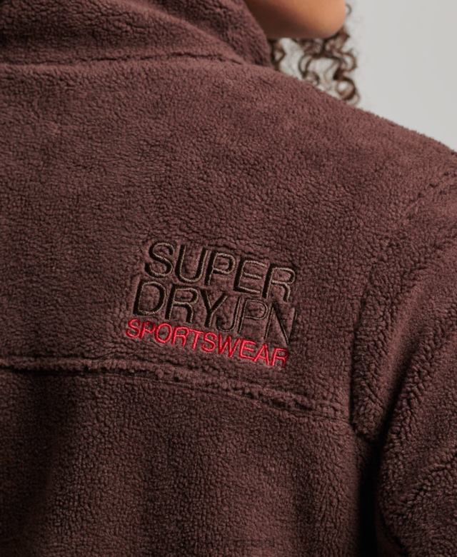 il Superdry נשים מעיל טרקר צמר חום 4LX2Z3559 הַלבָּשָׁה