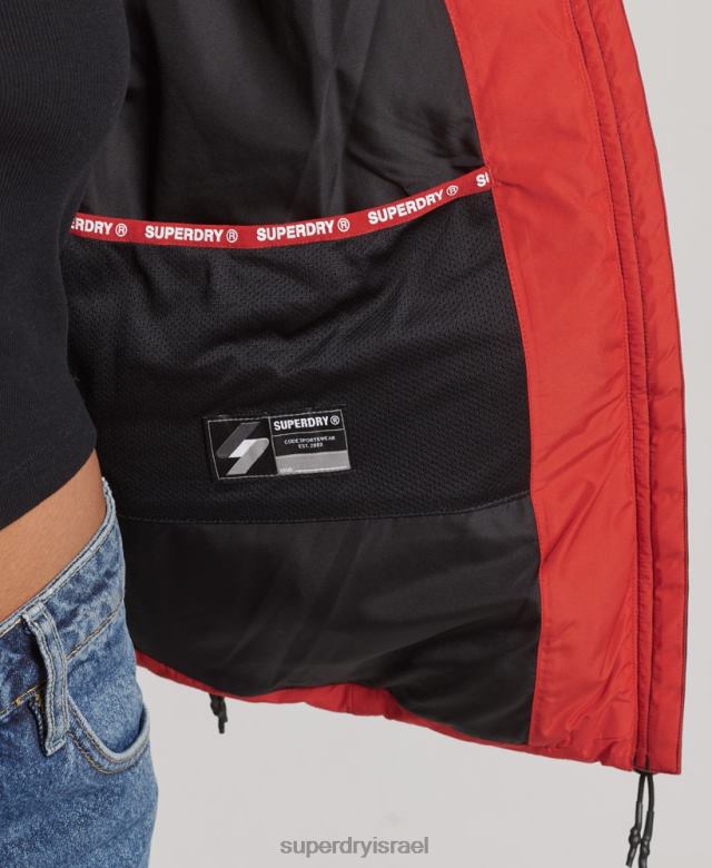 il Superdry נשים ז'קט ספורטיבי ספורטיבי עם ברדס אָדוֹם 4LX2Z3612 הַלבָּשָׁה