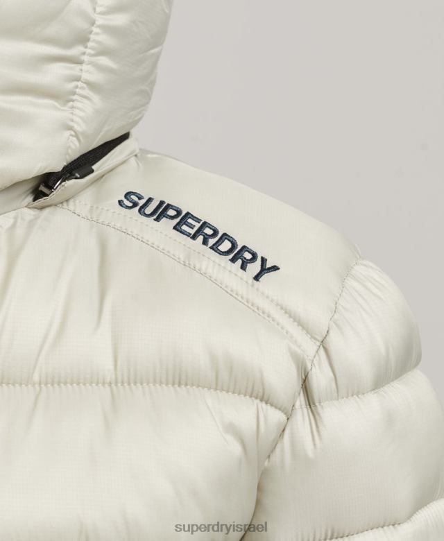 il Superdry נשים ז'קט מרופד ספורטיבי קל משקל אפור 4LX2Z3614 הַלבָּשָׁה