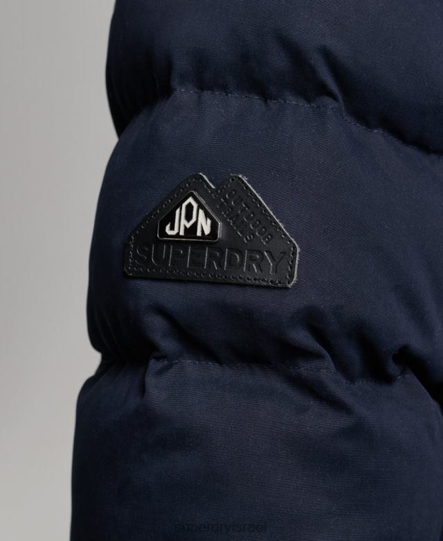 il Superdry נשים מעיל פארקה של מסע מיקרופייבר חיל הים 4LX2Z3658 הַלבָּשָׁה