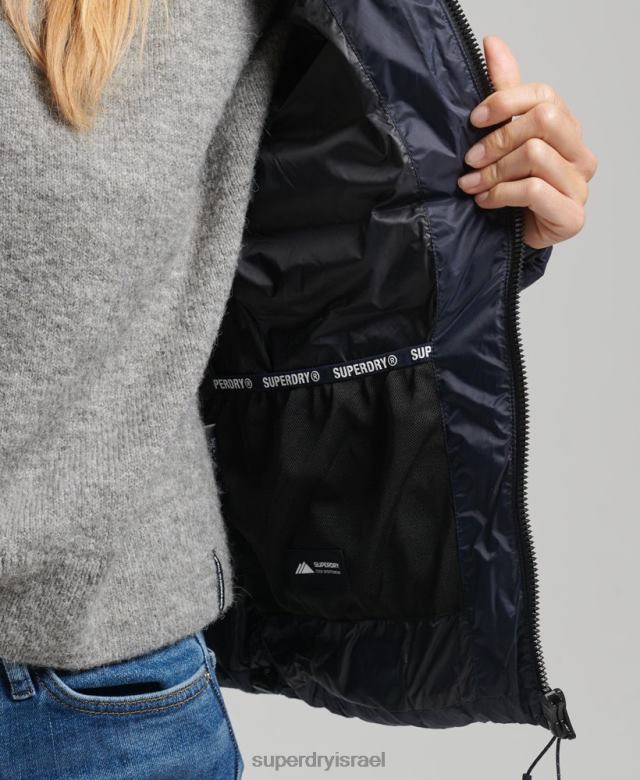 il Superdry נשים ז'קט קפוצ'ון קלאסי עם קפוצ'ון חיל הים 4LX2Z3687 הַלבָּשָׁה