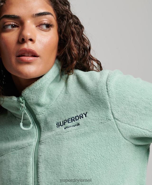 il Superdry נשים מעיל טרקר צמר ירוק 4LX2Z3699 הַלבָּשָׁה