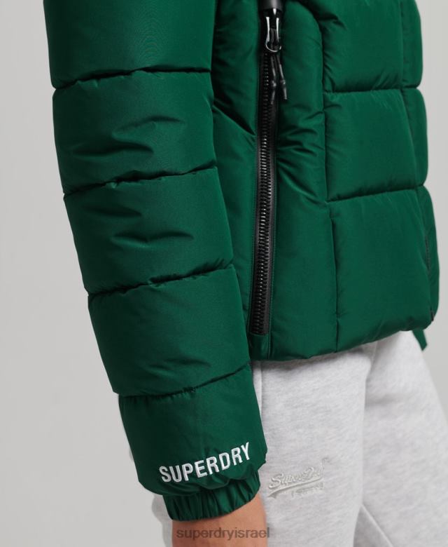 il Superdry נשים ז'קט ספורטיבי ספורטיבי עם ברדס ירוק 4LX2Z3724 הַלבָּשָׁה