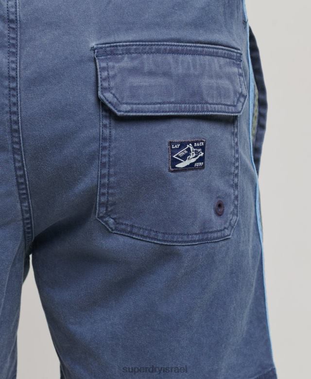 il Superdry גברים מכנסי פסים וינטג' חיל הים 4LX2Z377 הַלבָּשָׁה