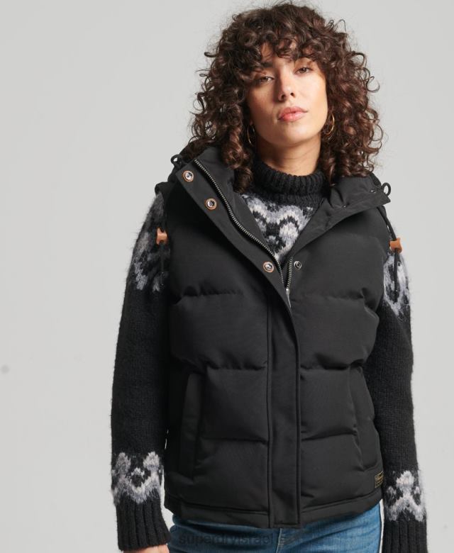 il Superdry נשים ג'ילט עם ברדס אוורסט שָׁחוֹר 4LX2Z3783 הַלבָּשָׁה