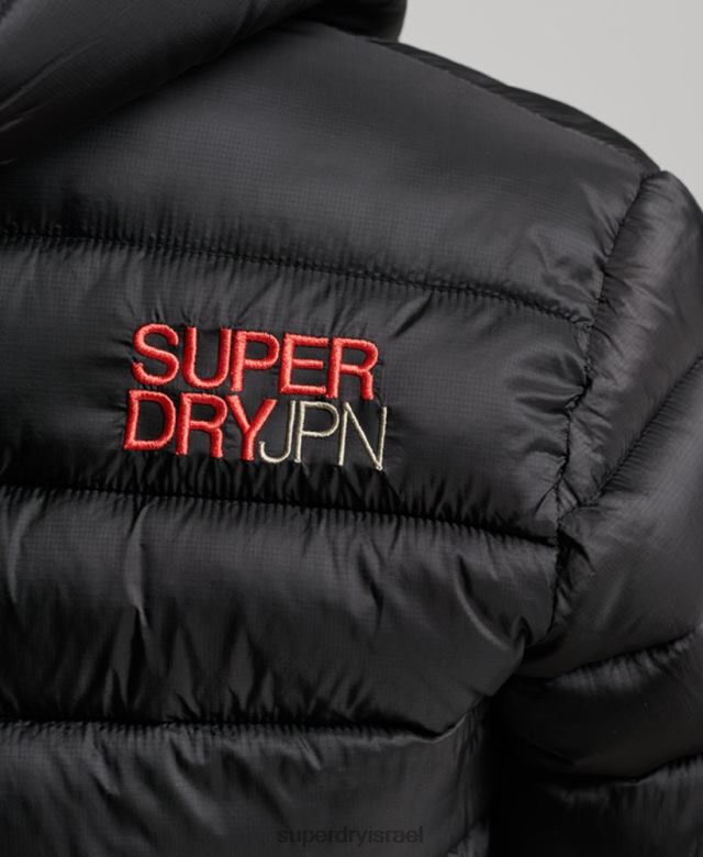 il Superdry נשים ז'קט מרופד ספורטיבי קל משקל שָׁחוֹר 4LX2Z3787 הַלבָּשָׁה