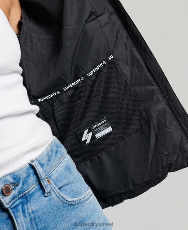 il Superdry נשים ז'קט ספורטיבי ללא קפוצ'ון שָׁחוֹר 4LX2Z3800 הַלבָּשָׁה