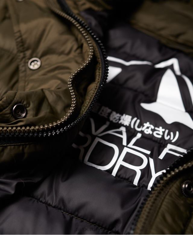 il Superdry נשים ז'קט קפוצ'ון עם רוכסן כפול של פוג'י חָקִי 4LX2Z3845 הַלבָּשָׁה