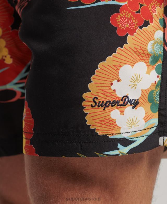 il Superdry גברים מכנסי ים ממוחזרים הוואיים אָדוֹם 4LX2Z393 הַלבָּשָׁה