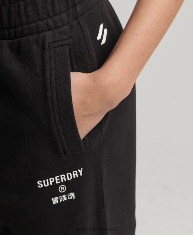 il Superdry נשים ספורט ריצה ספורט ליבה שָׁחוֹר 4LX2Z3940 הַלבָּשָׁה