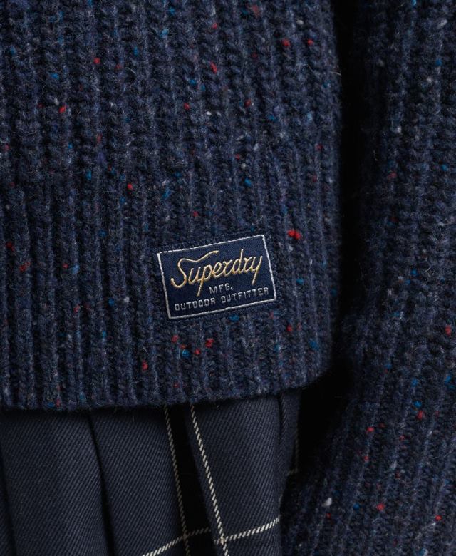 il Superdry נשים מגשר עם צווארון צווארון טוויד חיל הים 4LX2Z3988 הַלבָּשָׁה