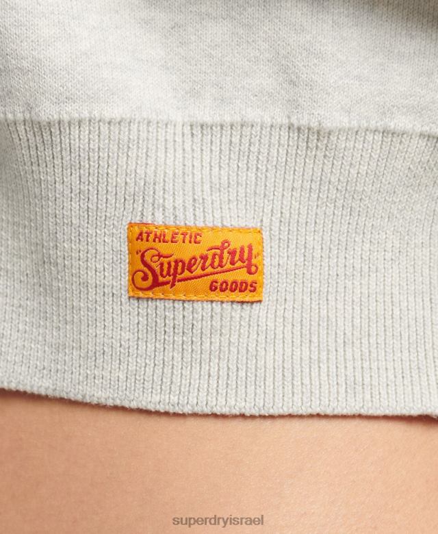 il Superdry נשים מגשר לצוות כותנה אורגנית ללימודי כותנה אפור 4LX2Z4039 הַלבָּשָׁה