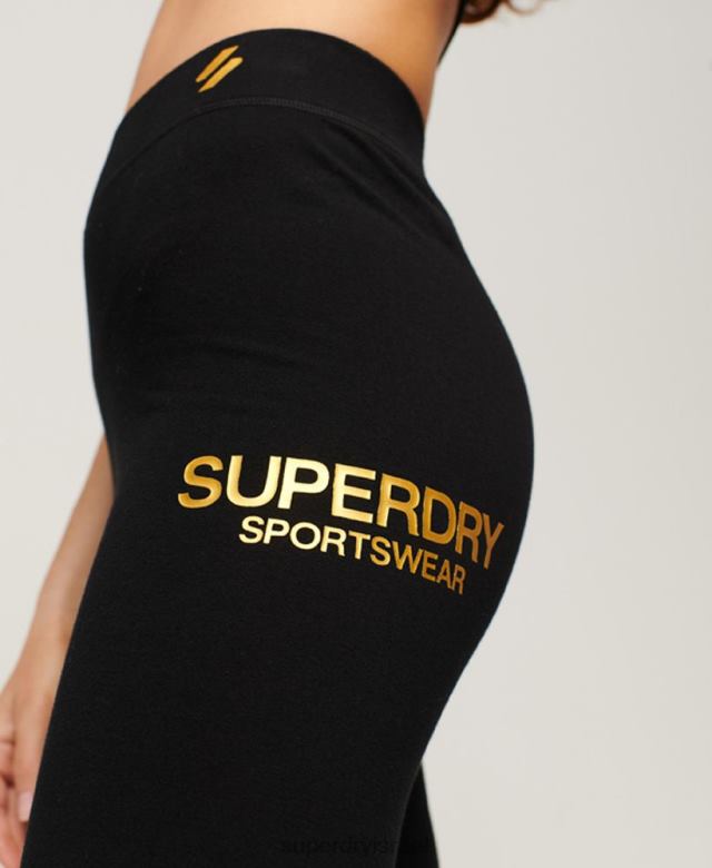 il Superdry נשים חותלות ספורט ליבה שָׁחוֹר 4LX2Z4044 הַלבָּשָׁה