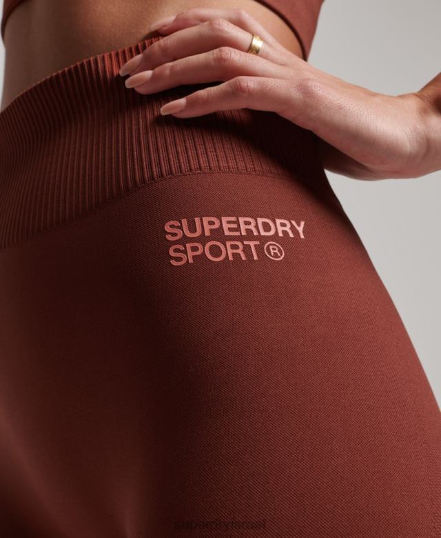 il Superdry נשים חותלות צמודות ללא תפרים חום 4LX2Z4048 הַלבָּשָׁה