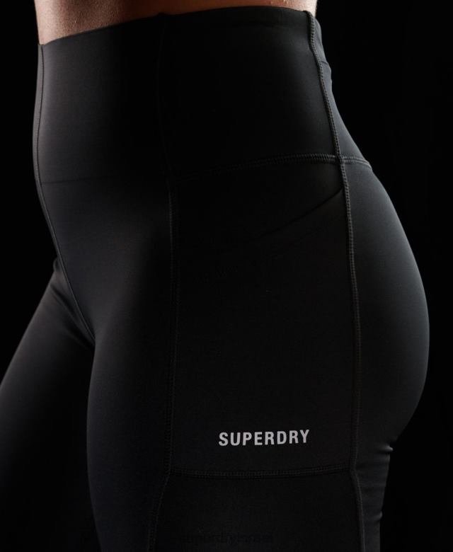 il Superdry נשים לרוץ חותלות צמודות שָׁחוֹר 4LX2Z4067 הַלבָּשָׁה