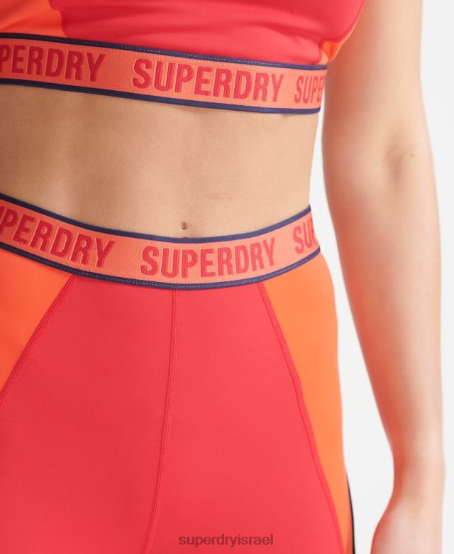 il Superdry נשים רכבת חותלות צמודות אלסטיות ממותגות אָדוֹם 4LX2Z4085 הַלבָּשָׁה