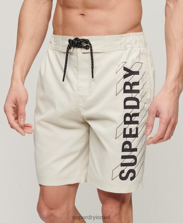 il Superdry גברים מכנסי לוח ממוחזרים לבגדי ספורט בז' 4LX2Z41 הַלבָּשָׁה