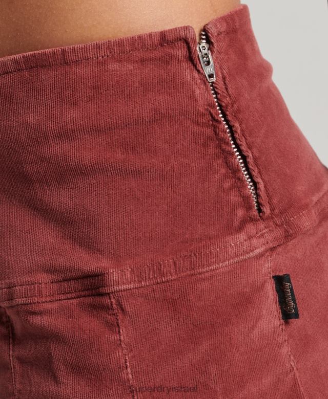 il Superdry נשים חצאית מיני קפלים בחבל וינטג' אָדוֹם 4LX2Z4139 הַלבָּשָׁה