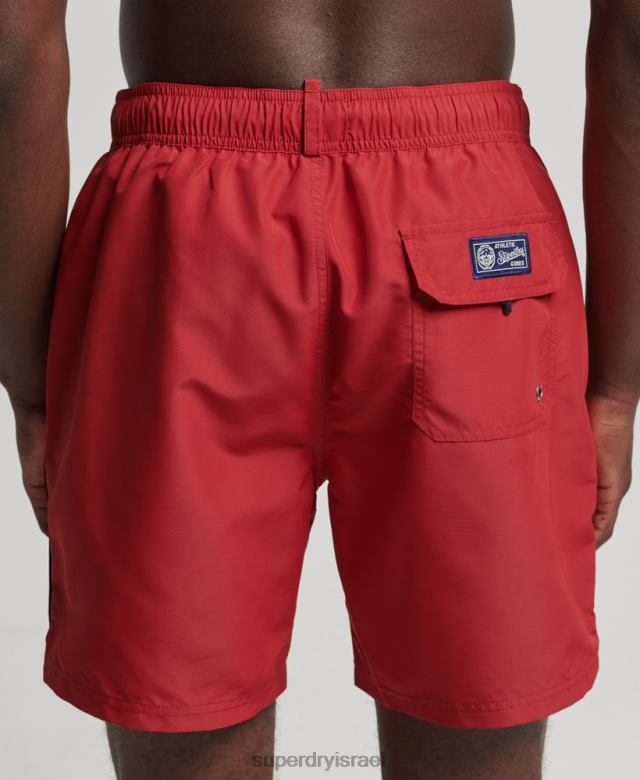 il Superdry גברים מכנסי ים ממוחזרים וינטג' אָדוֹם 4LX2Z413 הַלבָּשָׁה