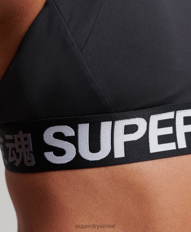 il Superdry נשים חזייה אלסטית ממותגת הרכבת שָׁחוֹר 4LX2Z4172 הַלבָּשָׁה