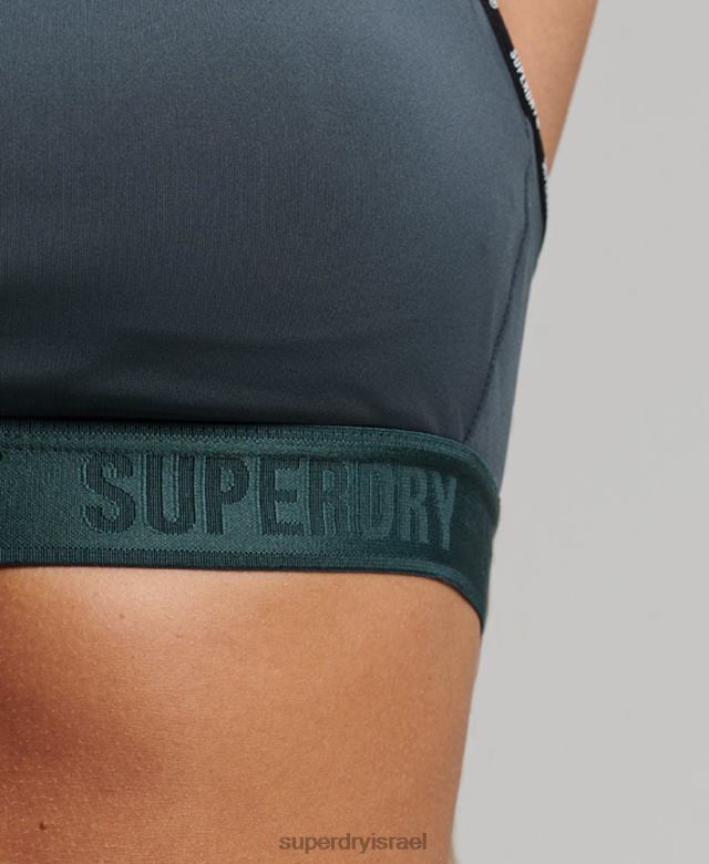 il Superdry נשים חזייה אלסטית ממותגת הרכבת ירוק 4LX2Z4180 הַלבָּשָׁה