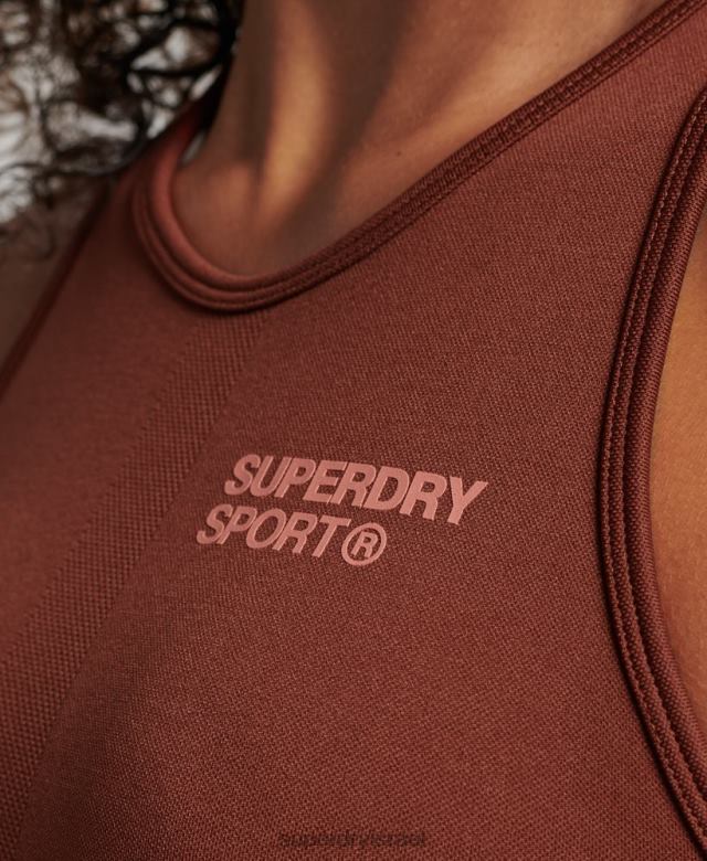 il Superdry נשים חזיית אמצע השפעה חלקה ללא ליבה חום 4LX2Z4184 הַלבָּשָׁה